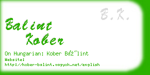 balint kober business card